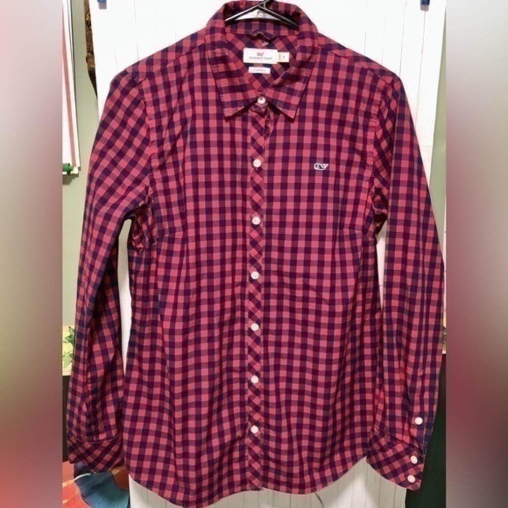🧧Vineyard Vines Gingham Check Classic Button Down Shirt